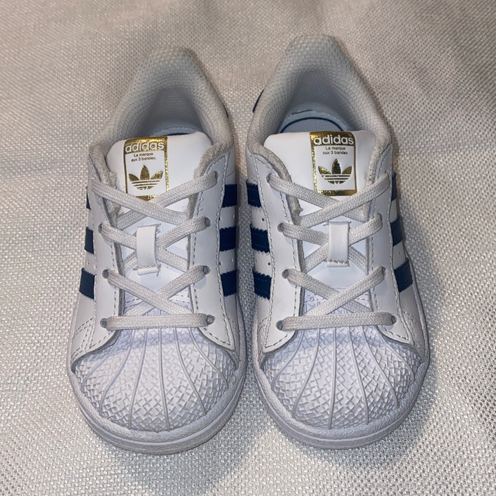 Adidas Navy Blue Superstar Sneakers Size 8K